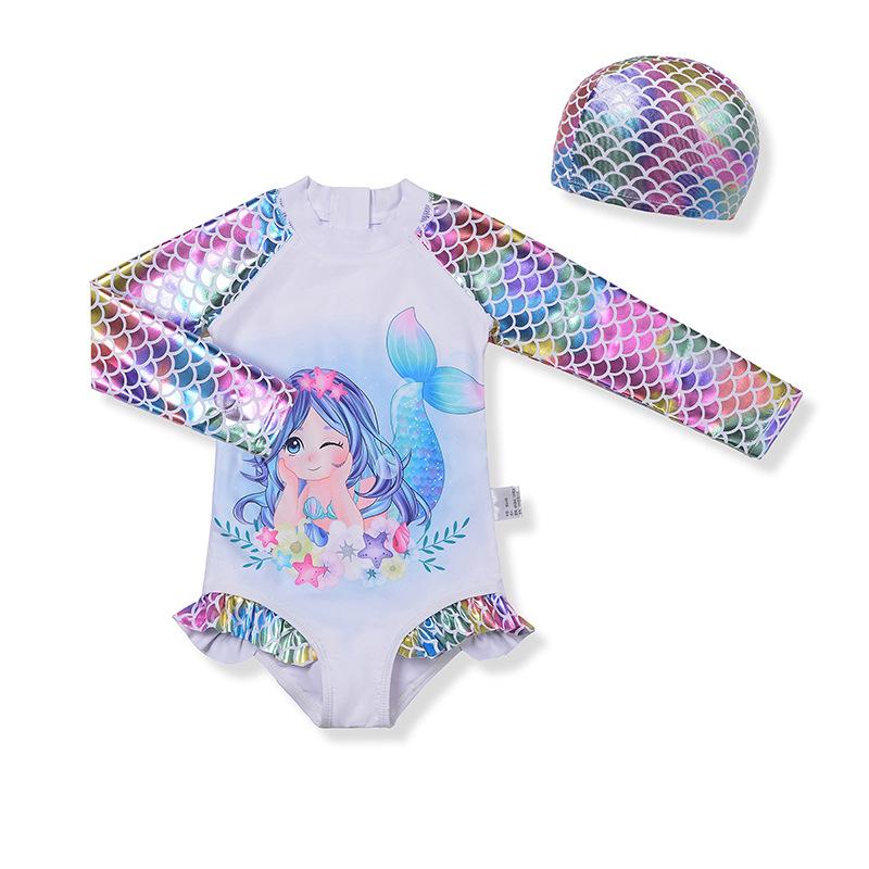 Mermaid Princess Long-Sleeve One-Piece Cartoon Swimsuit for Girls 100 (Height 90cm, = 14kg)
Mermaid Princess Long-Sleeve One-Piece Cartoon Swimsuit for Girls 100 (Height 90cm, = 14kg)