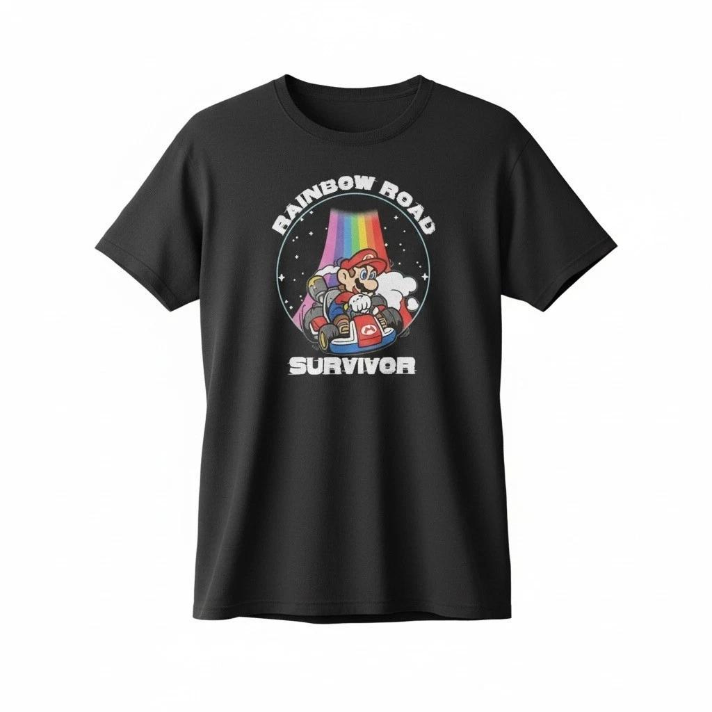 Mario Kart Rainbow Road Survivor Black T Shirt Men s Nintendo, Size L, NWOT L
Mario Kart Rainbow Road Survivor Black T Shirt Men s Nintendo, Size L, NWOT L