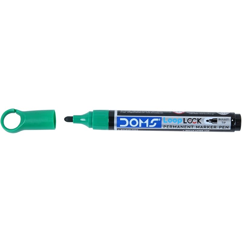 Doms Refilo Non-Toxic Hi-Tech Refillable Loop Lock Permanent Ink Pens (Green X 20 Set) 1 count (Pack of 20) зелёный
Doms Refilo Non-Toxic Hi-Tech Refillable Loop Lock Permanent Ink Pens (Green X 20 Set) 1 count (Pack of 20) зелёный