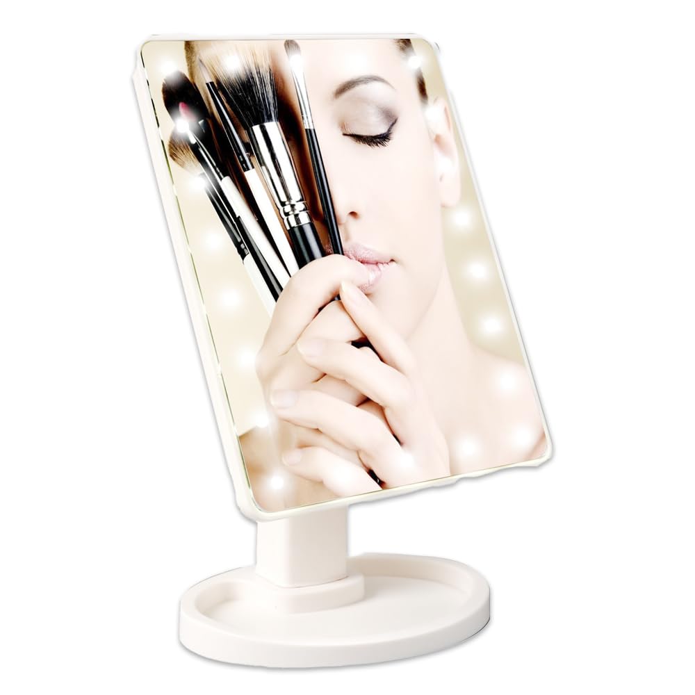 Зеркало для макияжа Nicheez со светодиодной подсветкой, 22°, 360°, с подсветкой на батарейках, зеркало, подсветка, настольное, вращение, подставка, белый
Зеркало для макияжа Nicheez со светодиодной подсветкой, 22°, 360°, с подсветкой на батарейках, зеркало, подсветка, настольное, вращение, подставка, белый