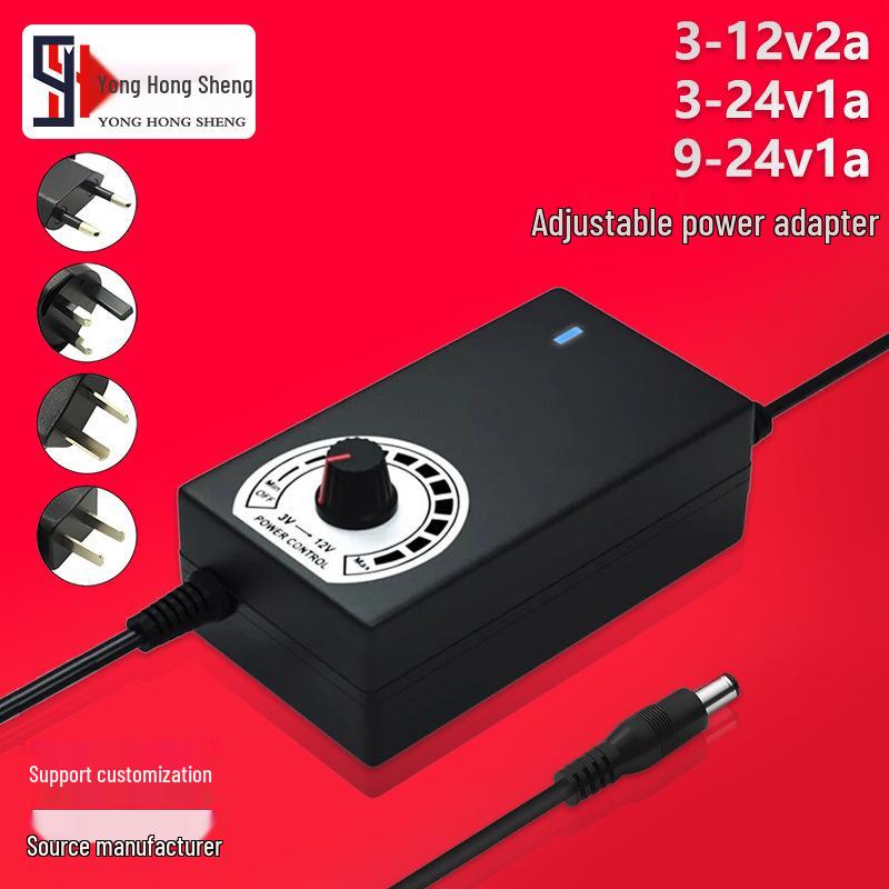 Adjustable 3-24V Power Adapter with Dimming, Speed, and Temperature Control for LED and Devices 9-24V1A (US plug / Output: 5.5x2.5)
Adjustable 3-24V Power Adapter with Dimming, Speed, and Temperature Control for LED and Devices 9-24V1A (US plug / Output: 5.5x2.5)