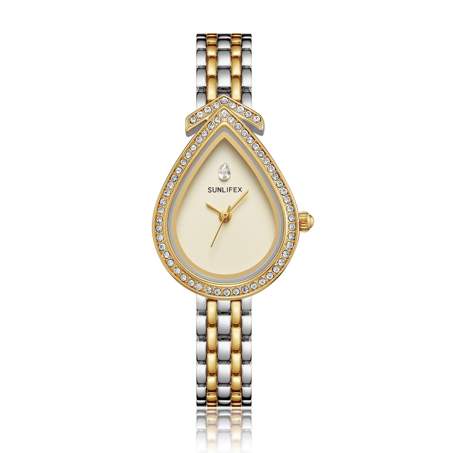 Новый Винтажный Элегантный Женский Набор Часов Бриллианты Без Шкалы Циферблат в Форме Капли Воды Стальной Ремешок Водонепроницаемые Кварцевые Часы Reloj золотой
Новый Винтажный Элегантный Женский Набор Часов Бриллианты Без Шкалы Циферблат в Форме Капли Воды Стальной Ремешок Водонепроницаемые Кварцевые Часы Reloj золотой