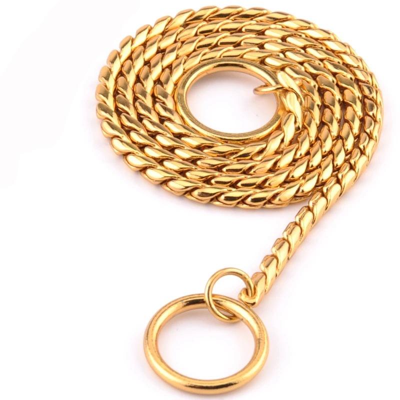 Golden Stainless Steel Snake Chain Metal Dog Chain P Chain Small Medium and Large Dog Pet Supplies Dog Necklace 3.0mm*35cm
Golden Stainless Steel Snake Chain Metal Dog Chain P Chain Small Medium and Large Dog Pet Supplies Dog Necklace 3.0mm*35cm
