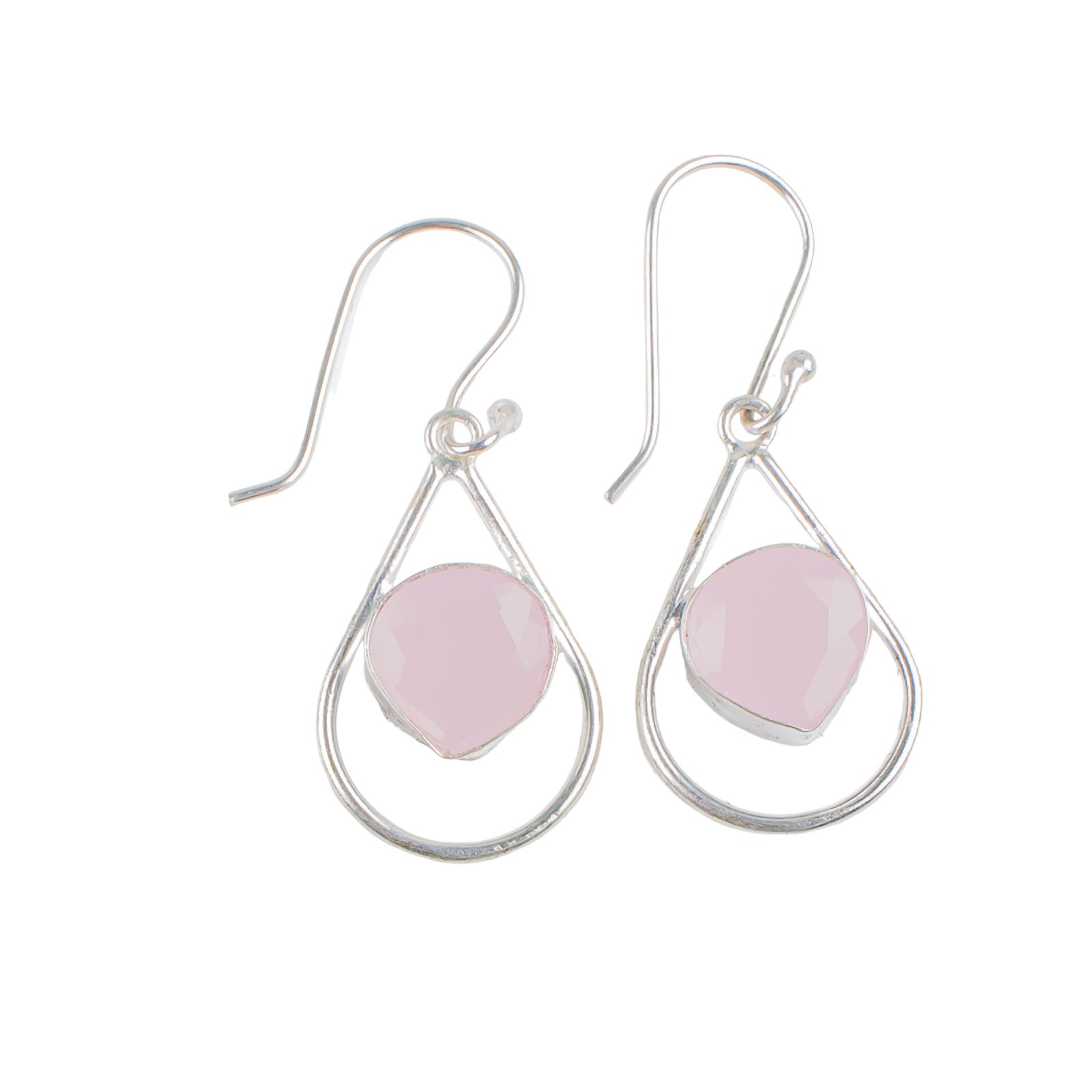 925 Sterling Silver Rose Chalcedony Gemstone Trendy Jewelry Hook Earrings 1.50 EE-38-17
925 Sterling Silver Rose Chalcedony Gemstone Trendy Jewelry Hook Earrings 1.50 EE-38-17