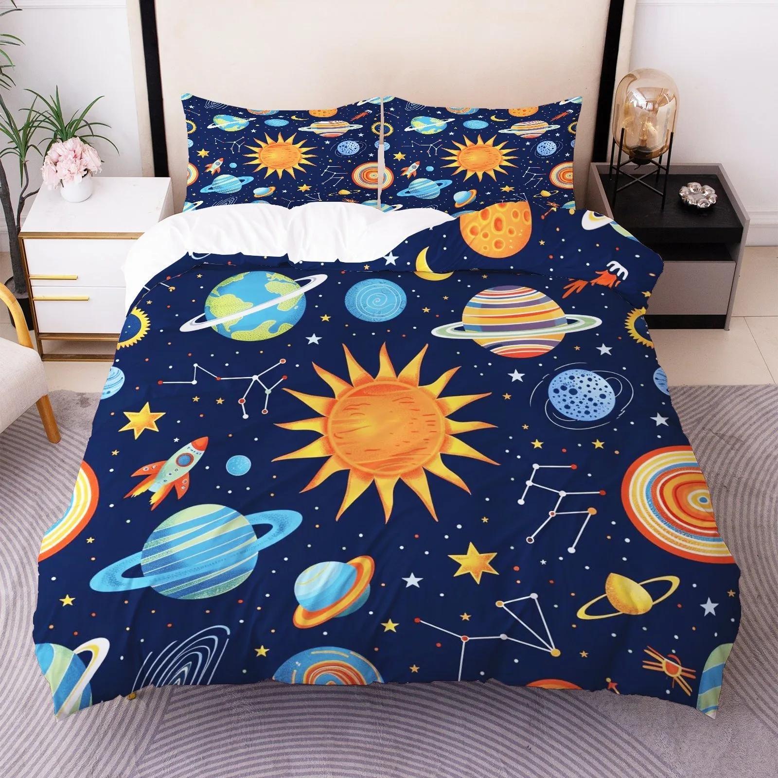 3D Cartoon Bedding Set Cosmic Planet Duvet Cover With 1-2 Pillowcase Twin Queen Size Duvet Cover Set For Kids Birthday Gifts Eu Single 135x200cm
3D Cartoon Bedding Set Cosmic Planet Duvet Cover With 1-2 Pillowcase Twin Queen Size Duvet Cover Set For Kids Birthday Gifts Eu Single 135x200cm