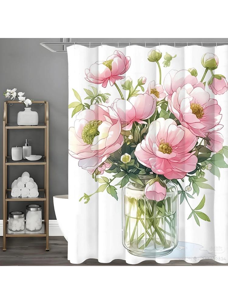Pink Floral Vase Shower Curtain, Bathroom Decorative Shower Curtain, Waterproof Shower Curtain With Hooks W60H190(CM)-1 Pcs
Pink Floral Vase Shower Curtain, Bathroom Decorative Shower Curtain, Waterproof Shower Curtain With Hooks W60H190(CM)-1 Pcs