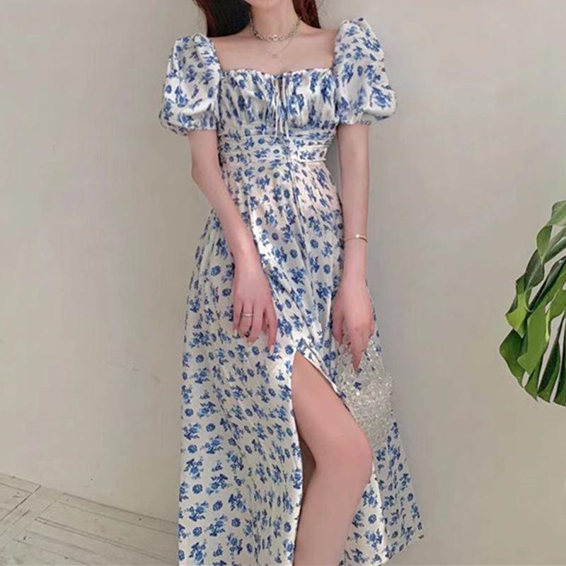 Blue Floral Skirt for Women In Summer Style with Slit Design, One-shoulder, One-shoulder, French Dress S
Blue Floral Skirt for Women In Summer Style with Slit Design, One-shoulder, One-shoulder, French Dress S