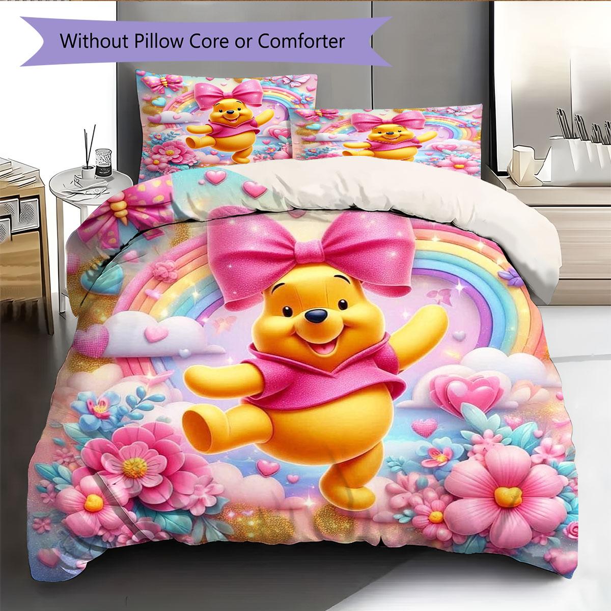The Pink Winnie The Pooh Rainbow Bedding Set Is The Perfect Choice for Decorating A Child s Bedroom; It s Soft and Warm. 135x200cm
The Pink Winnie The Pooh Rainbow Bedding Set Is The Perfect Choice for Decorating A Child s Bedroom; It s Soft and Warm. 135x200cm