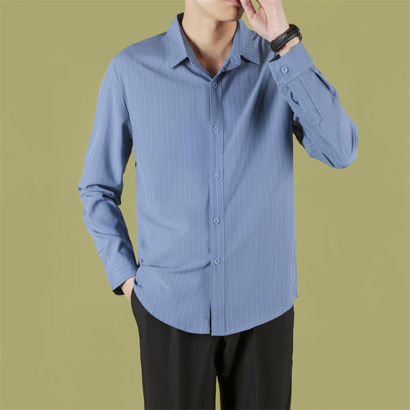 Высококачественная рубашка с длинным рукавом, мужская полосатая рубашка, мужская облегающая, большого размера L
Высококачественная рубашка с длинным рукавом, мужская полосатая рубашка, мужская облегающая, большого размера L