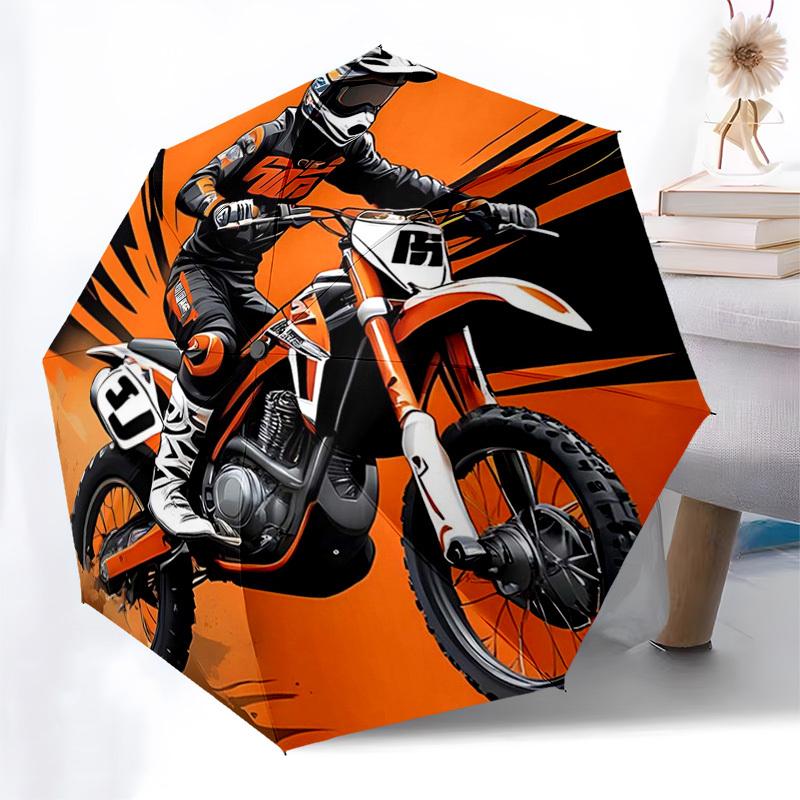 1pc KTM Dirt Bike Motocross Racing Design Automatic Folding Umbrella - Portable 3-Fold Design, 8-Bone Frame, Outdoor, Ideal Gift for Fans, Travelers,
1pc KTM Dirt Bike Motocross Racing Design Automatic Folding Umbrella - Portable 3-Fold Design, 8-Bone Frame, Outdoor, Ideal Gift for Fans, Travelers,