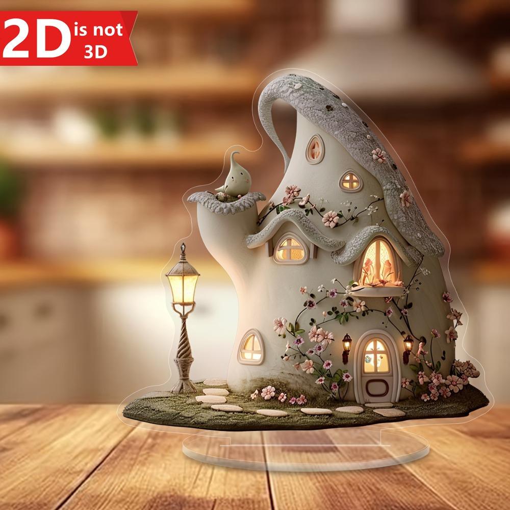 2D Dreamy Fairy Tale Cottage. Desktop decor with bracket, a magical gift for home & office. чистый
2D Dreamy Fairy Tale Cottage. Desktop decor with bracket, a magical gift for home & office. чистый