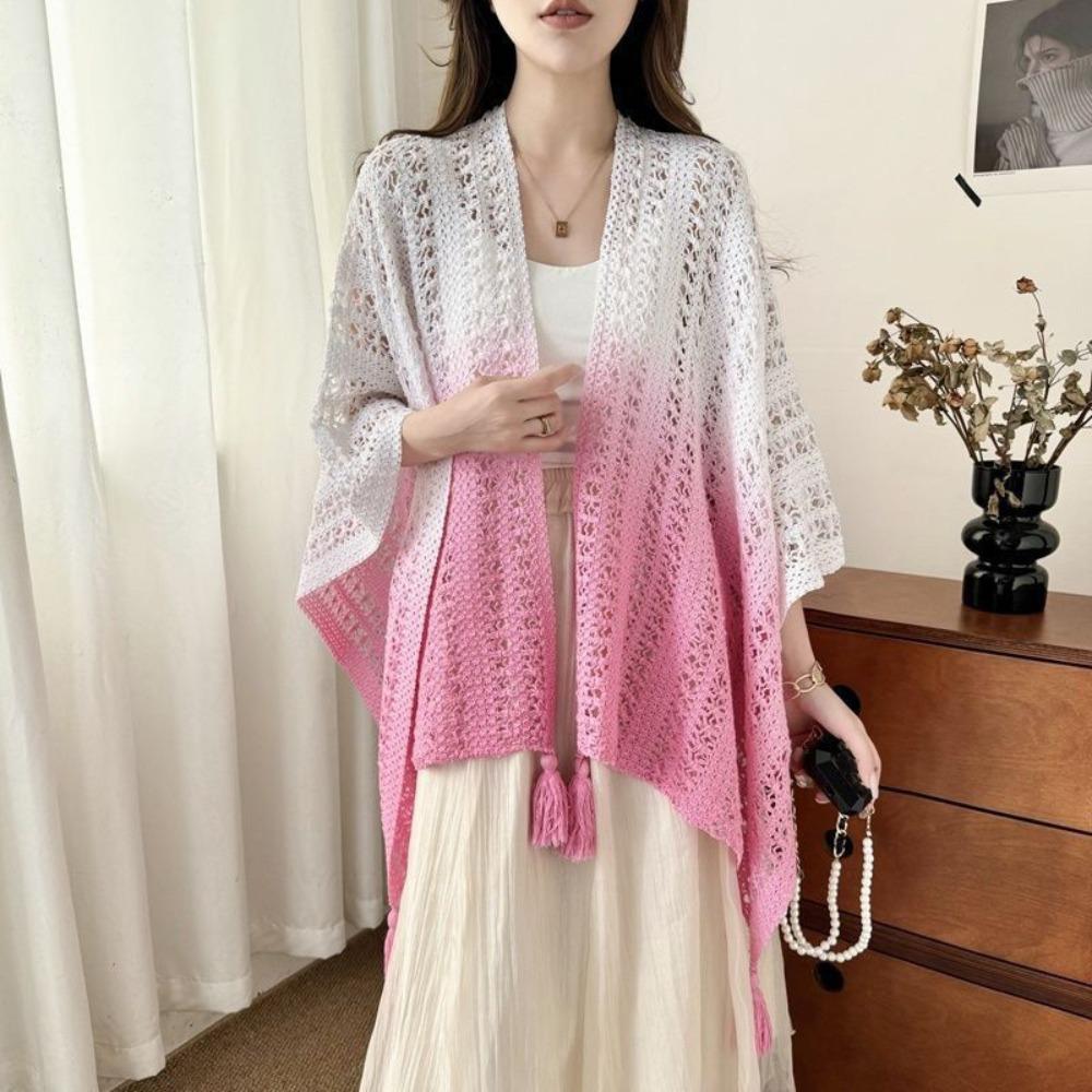 Gradient Color Knitted Hollow Out Shawl Bohemian Ethnic Style Cardigan Tassel Shawl Tie Dye Versatile Mongolian Poncho розовый
Gradient Color Knitted Hollow Out Shawl Bohemian Ethnic Style Cardigan Tassel Shawl Tie Dye Versatile Mongolian Poncho розовый