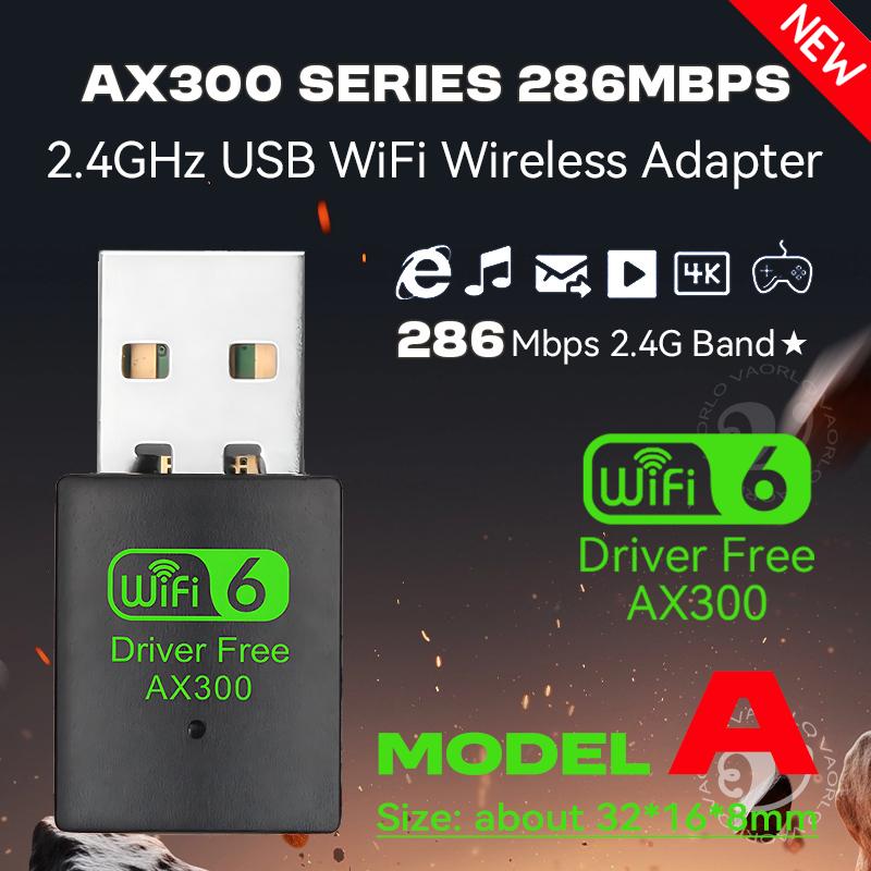 VAORLO WIFI 6 USB Adapter AX300 Network Card Mini USB Dongle 2.4GHz 802.11AX Wireless Dongle Receiver For Win 7/10/11 Drive Free Model A
VAORLO WIFI 6 USB Adapter AX300 Network Card Mini USB Dongle 2.4GHz 802.11AX Wireless Dongle Receiver For Win 7/10/11 Drive Free Model A