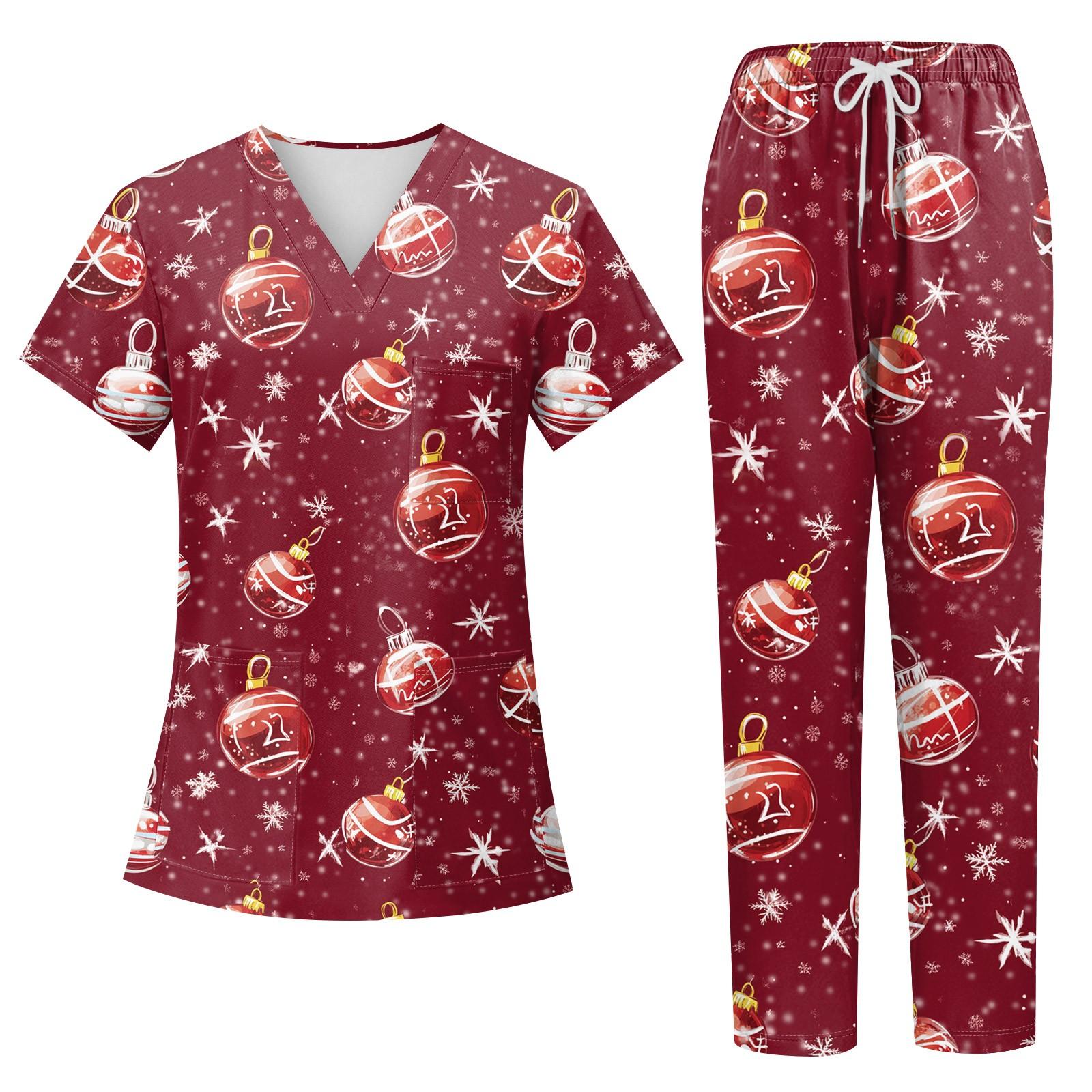 Женский комплект из двух предметов с короткими рукавами и рождественским принтом, карманами, брюками, рабочая одежда, комплект из двух предметов XXL винный
Женский комплект из двух предметов с короткими рукавами и рождественским принтом, карманами, брюками, рабочая одежда, комплект из двух предметов XXL винный