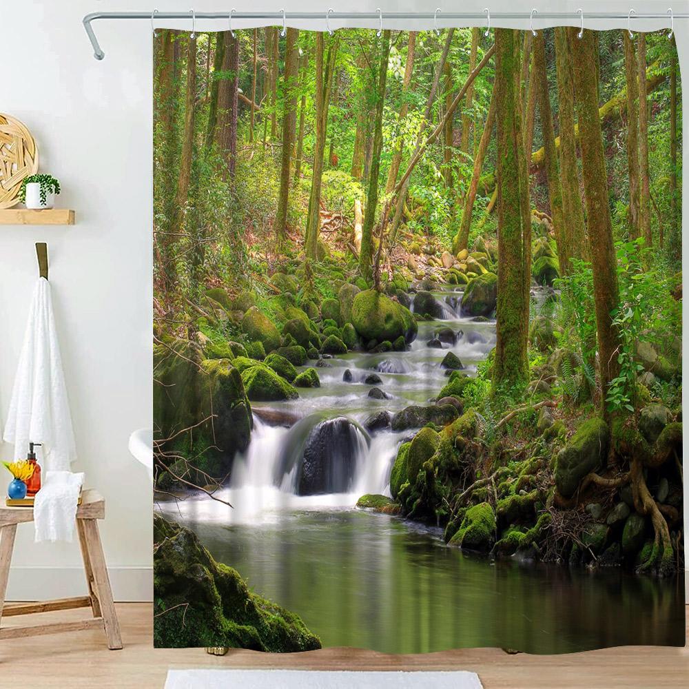 Waterfall Shower Curtain Natural Landscape Outside Window Scenery Forest Flowing Stream Bathroom Decor Polyester Bath Curtains 90x180cm-35x70in
Waterfall Shower Curtain Natural Landscape Outside Window Scenery Forest Flowing Stream Bathroom Decor Polyester Bath Curtains 90x180cm-35x70in