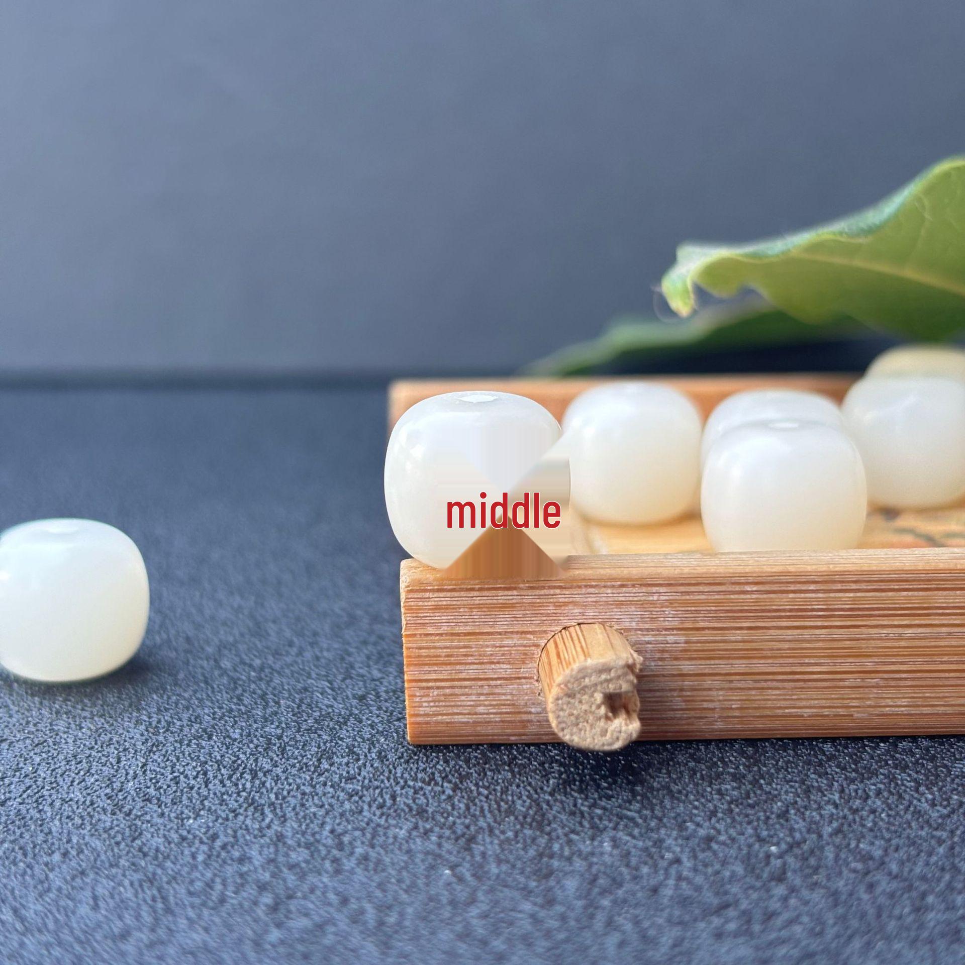 Qi Zhu Bodhi Root Carving White Jade Buddha Beads Set
Qi Zhu Bodhi Root Carving White Jade Buddha Beads Set