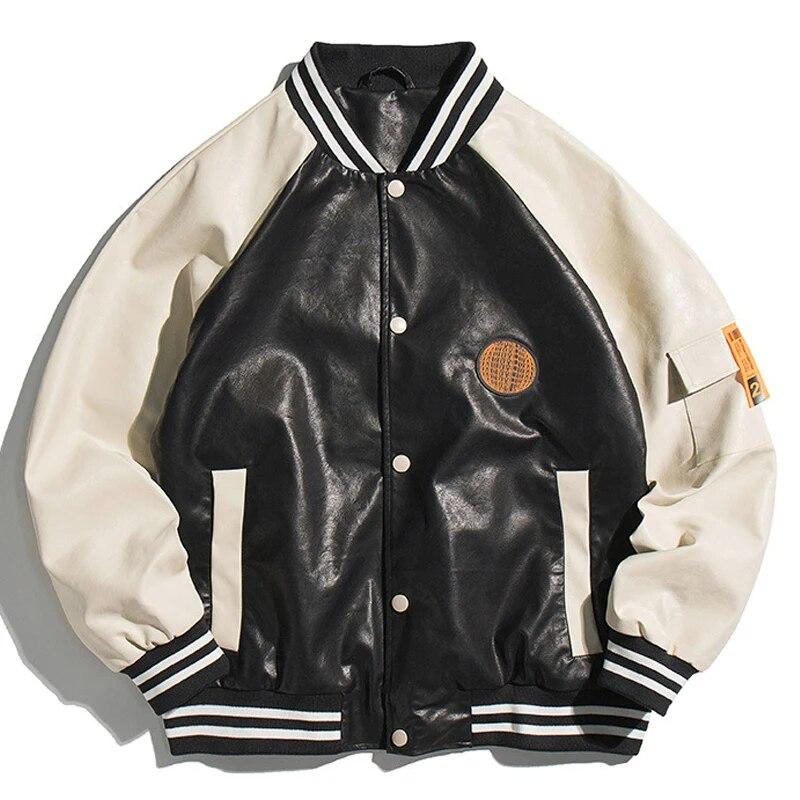 Men PU Leather Jacket New 2021 Japanese Streetwear Letter Embroidery Patchwork Baseball Jacket Coat Hip Hop Men Clothing
Men PU Leather Jacket New 2021 Japanese Streetwear Letter Embroidery Patchwork Baseball Jacket Coat Hip Hop Men Clothing