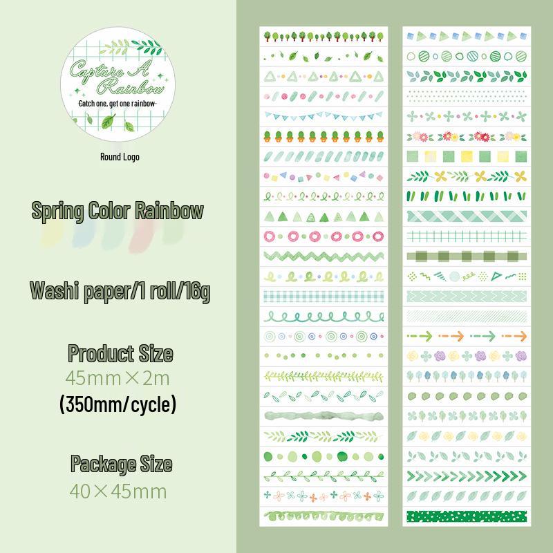 Rainbow Die Cut & Washi Tape Divider - Fresh Journal Decoration Stickers
Rainbow Die Cut & Washi Tape Divider - Fresh Journal Decoration Stickers