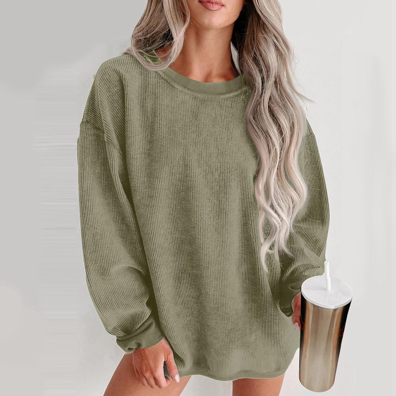 Женская мода однотонный круглый вырез с длинным рукавом повседневный пуловер свитшот топ XXL армия зеленый
Женская мода однотонный круглый вырез с длинным рукавом повседневный пуловер свитшот топ XXL армия зеленый