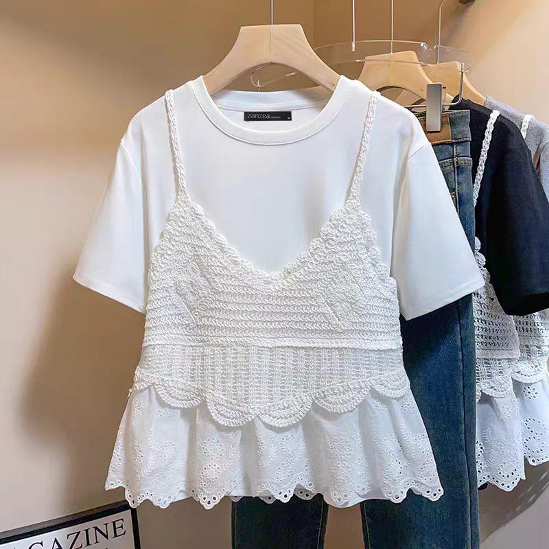 ZANZEA Женские повседневные летние футболки с коротким рукавом из кружева в стиле пэчворк 3XL белый
ZANZEA Женские повседневные летние футболки с коротким рукавом из кружева в стиле пэчворк 3XL белый