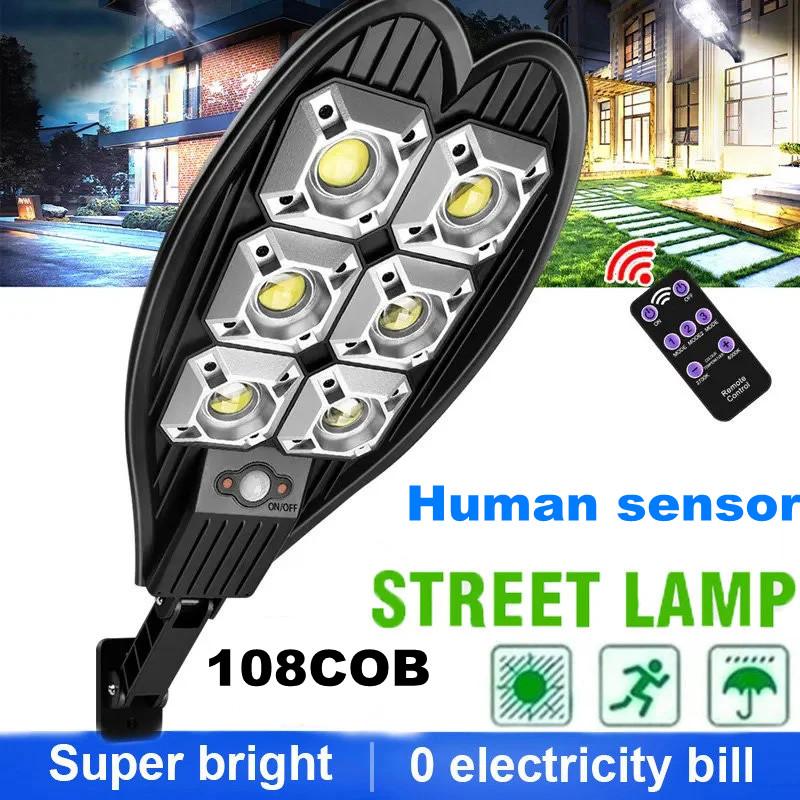 Outdoor 108COB LED Solar Street Light Waterproof Remote Motion Sensor Solar Lamp 3 Lighting Modes for Garden Courtyard Wall Light
Outdoor 108COB LED Solar Street Light Waterproof Remote Motion Sensor Solar Lamp 3 Lighting Modes for Garden Courtyard Wall Light