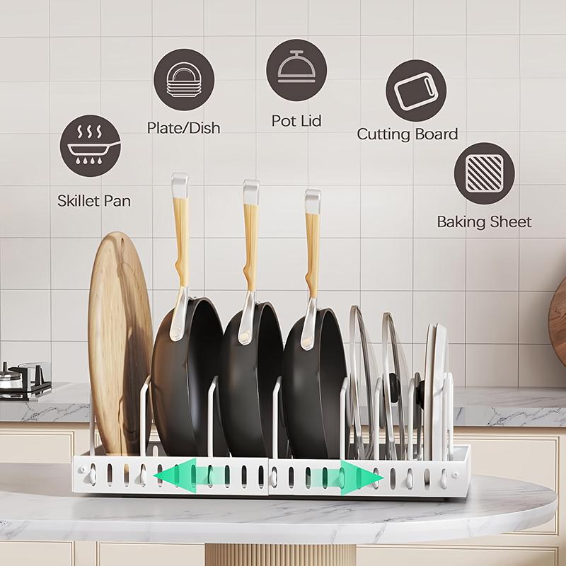 Expandable Pull-Out Pot And Pan Organizer For Cabinet Pot Lid Holder With 10/12 Adjustable Dividers For Kitchen Cookware Storage
Expandable Pull-Out Pot And Pan Organizer For Cabinet Pot Lid Holder With 10/12 Adjustable Dividers For Kitchen Cookware Storage