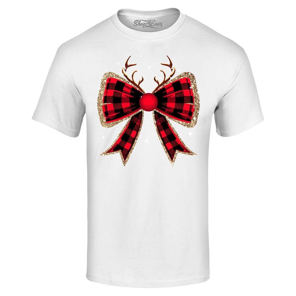Christmas Red Nose Reindeer Bow T-shirt Plaid Glitter Shirt S
Christmas Red Nose Reindeer Bow T-shirt Plaid Glitter Shirt S