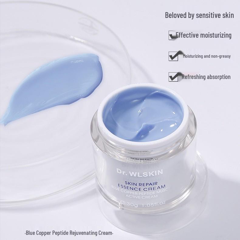 Dr. WLSKIN Blue Copper Peptide Cream: Firming, Elastic, Moisturizing, and Pore-Refining Soothing Repair Face Cream.
Dr. WLSKIN Blue Copper Peptide Cream: Firming, Elastic, Moisturizing, and Pore-Refining Soothing Repair Face Cream.