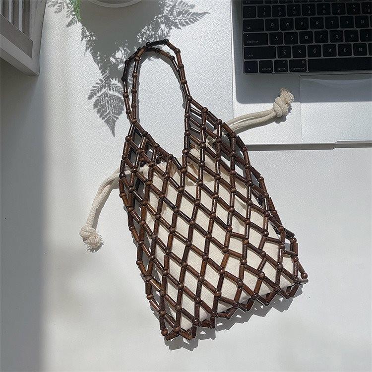 Trendy Summer Hollow Out Wooden Bead Bag Chic Fashionable Diamond Pattern Handbag
Trendy Summer Hollow Out Wooden Bead Bag Chic Fashionable Diamond Pattern Handbag