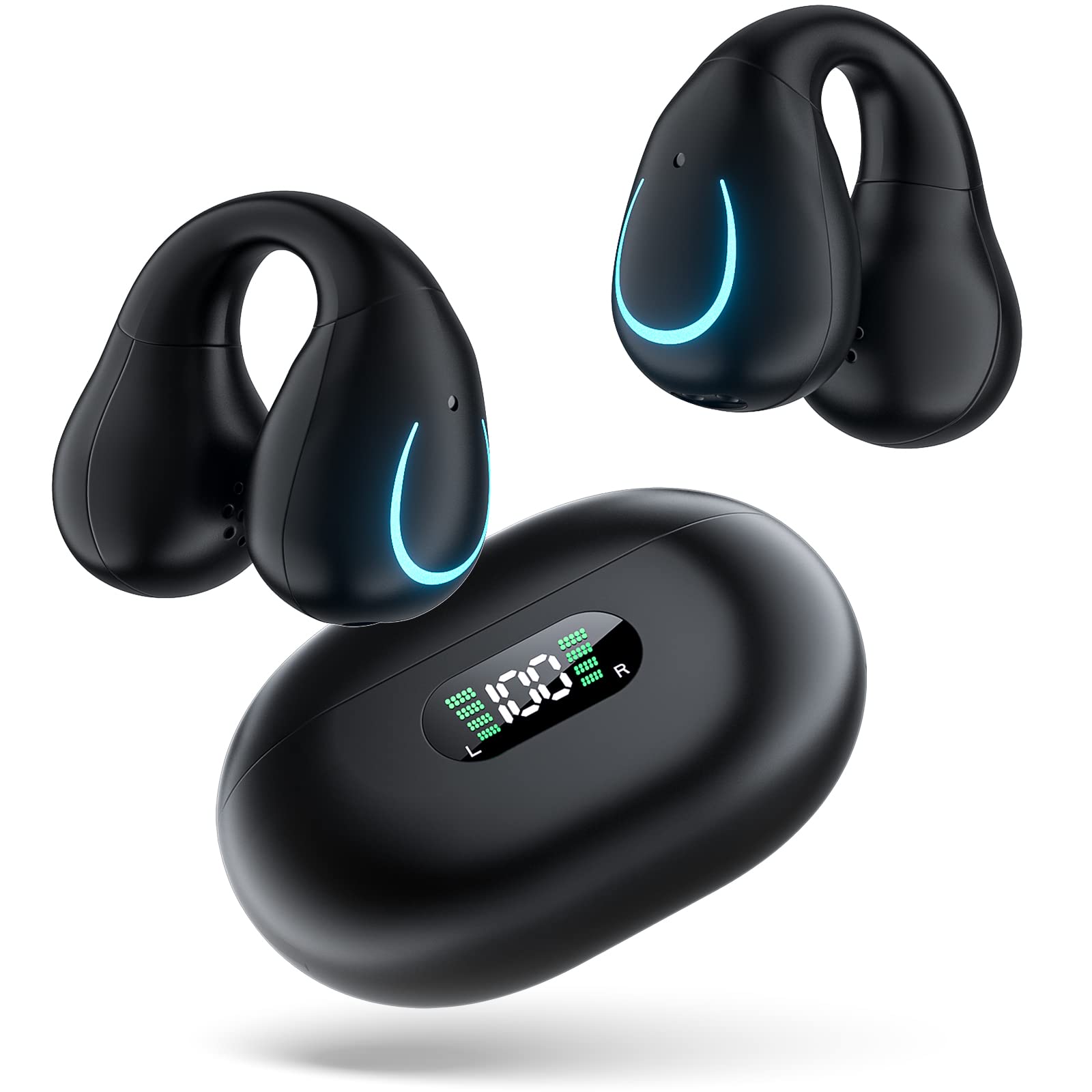 Erssimo Bluetooth Бездротові з повітряною провідністю Одиночний З витоком звуку Швидкий Дизайн Для прослуховування інших Чорний 5.3 Навушники, Навушники, Відкриті, Придушення,
Erssimo Bluetooth Бездротові з повітряною провідністю Одиночний З витоком звуку Швидкий Дизайн Для прослуховування інших Чорний 5.3 Навушники, Навушники, Відкриті, Придушення,