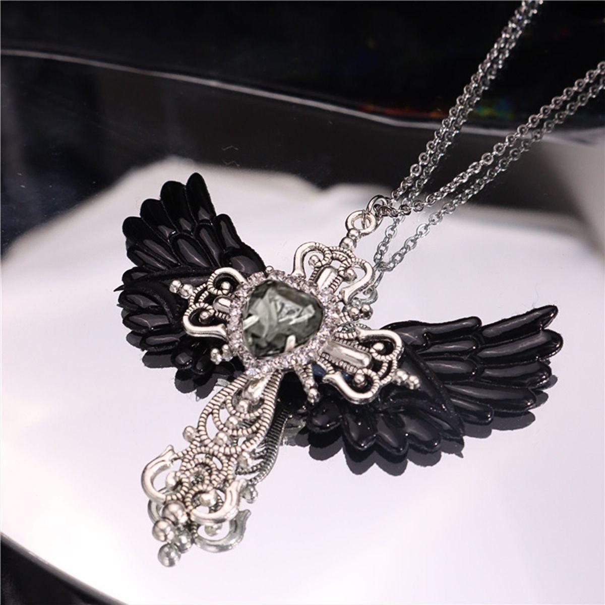 Y2K Inspired Gothic Wings and Cross Pendant Punk Choker Necklace Heart Shaped Shiny Zircon Perfect Couple Friend Jewlery Gift чёрный
Y2K Inspired Gothic Wings and Cross Pendant Punk Choker Necklace Heart Shaped Shiny Zircon Perfect Couple Friend Jewlery Gift чёрный