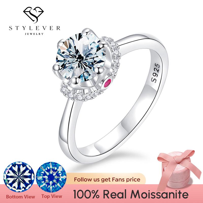 Stylever 1CT Муассанит кольцо с драгоценным камнем для женщин подарок стерлингового серебра 925 пробы пасьянс роскошные кольца обручальные ювелирные изделия
Stylever 1CT Муассанит кольцо с драгоценным камнем для женщин подарок стерлингового серебра 925 пробы пасьянс роскошные кольца обручальные ювелирные изделия