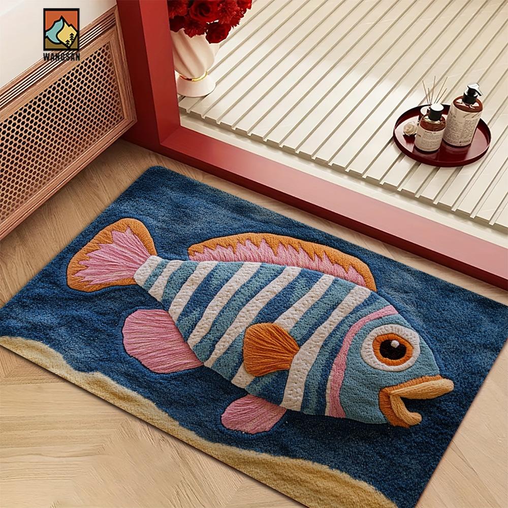 Colorful Fish-patterned Carpet Creative Art Welcome Mat Anti-slip Mat Entrance Door Mat Kitchen Bathroom Carpets Home Decoration 40x60cm
Colorful Fish-patterned Carpet Creative Art Welcome Mat Anti-slip Mat Entrance Door Mat Kitchen Bathroom Carpets Home Decoration 40x60cm