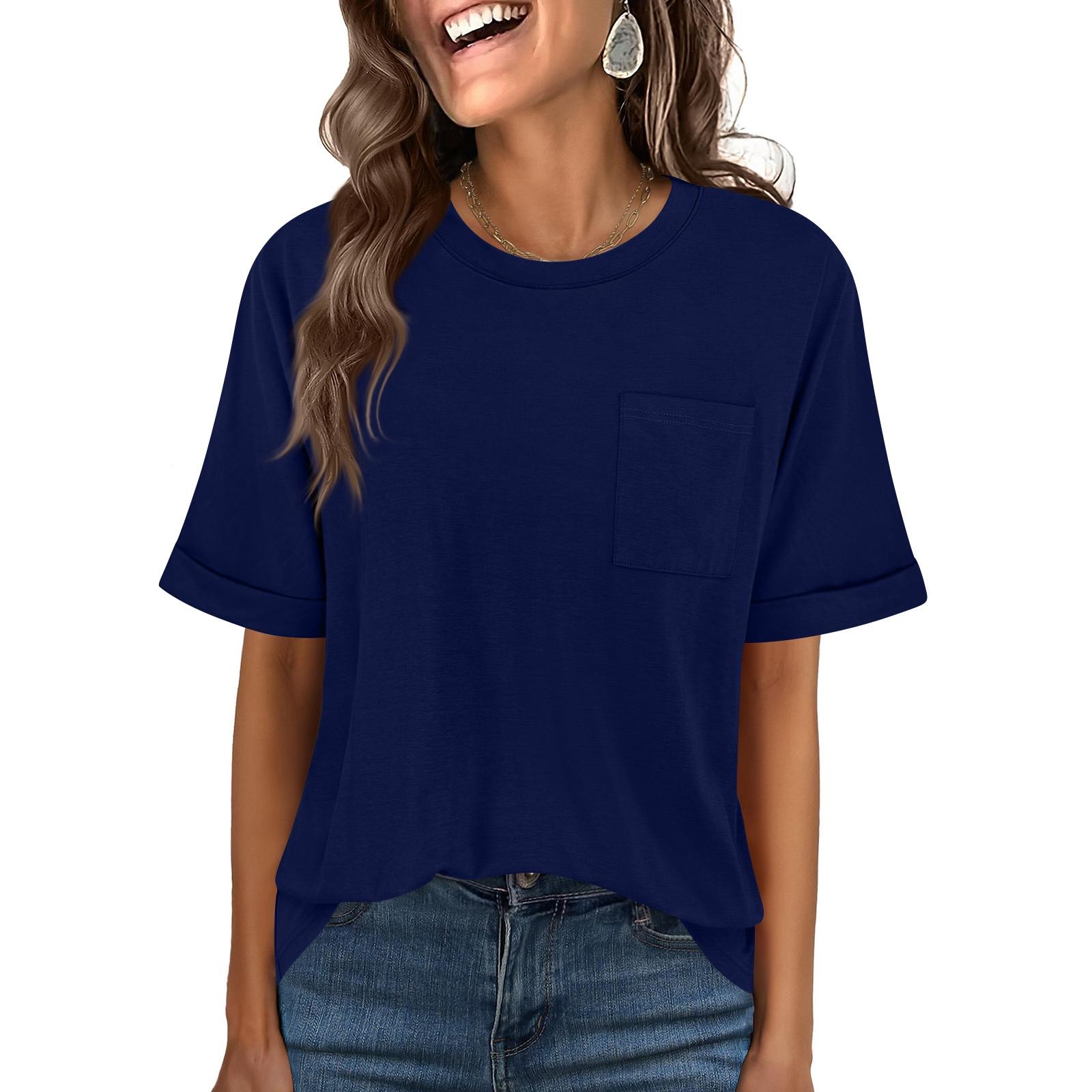 Women Casual Loose Fit Crew Neck Short Sleeve T Shirt with Pocket Comfortable Relaxed Style Lightweight Top for Daily Wear XXL тёмно-синий
Women Casual Loose Fit Crew Neck Short Sleeve T Shirt with Pocket Comfortable Relaxed Style Lightweight Top for Daily Wear XXL тёмно-синий