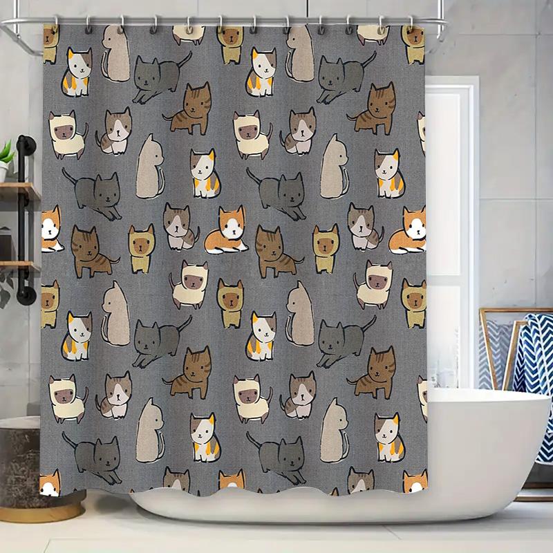 Cat Shower Curtain Cute Kitten Pattern Waterproof Bathroom Decor Animal Lover Gift Home Textile Washable Liner W60H190(CM)-1 Pcs
Cat Shower Curtain Cute Kitten Pattern Waterproof Bathroom Decor Animal Lover Gift Home Textile Washable Liner W60H190(CM)-1 Pcs
