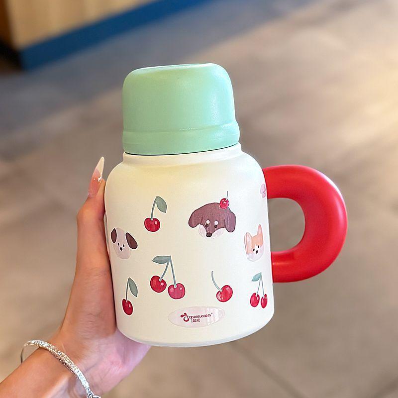 Desktop Large Capacity Vacuum Cup Girls Double Drinking Straw Mug with Lid Office Good-looking Water Cup with Handle Cherry Puppy 600ml
Desktop Large Capacity Vacuum Cup Girls Double Drinking Straw Mug with Lid Office Good-looking Water Cup with Handle Cherry Puppy 600ml