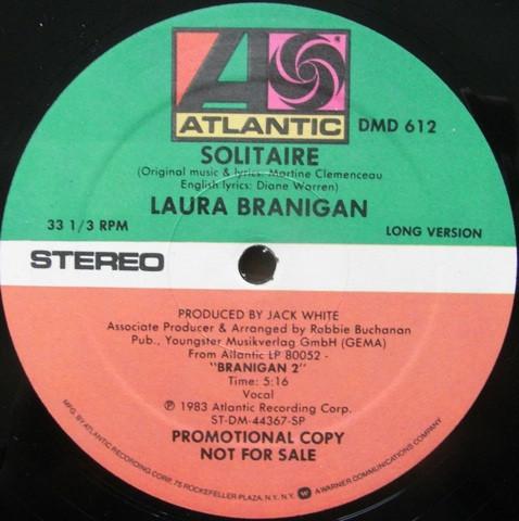 12inch Record LAURA BRANIGAN Solitaire DMD612 Atlantic 1983 US Rock Used
12inch Record LAURA BRANIGAN Solitaire DMD612 Atlantic 1983 US Rock Used