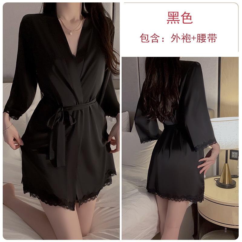 Satin plus chest pad pleated mesh small chest showing large satin lace nightdress robe loungewear set one size fits all
Satin plus chest pad pleated mesh small chest showing large satin lace nightdress robe loungewear set one size fits all