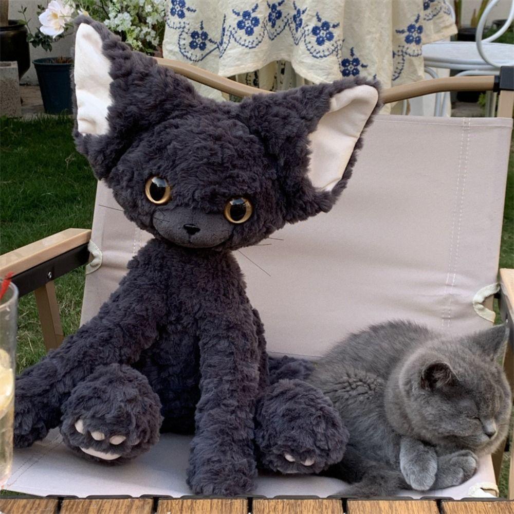 Big Eyes Black Cat Plush Doll Soft Devon Rex Throw Pillow Devon Rex Cat Plush Toy Children
Big Eyes Black Cat Plush Doll Soft Devon Rex Throw Pillow Devon Rex Cat Plush Toy Children