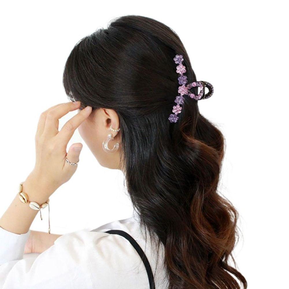Flower For Women Hairpin Diamond Hair Claw Hair Accessories Korean Style Hair Clip Hair Crab Clip