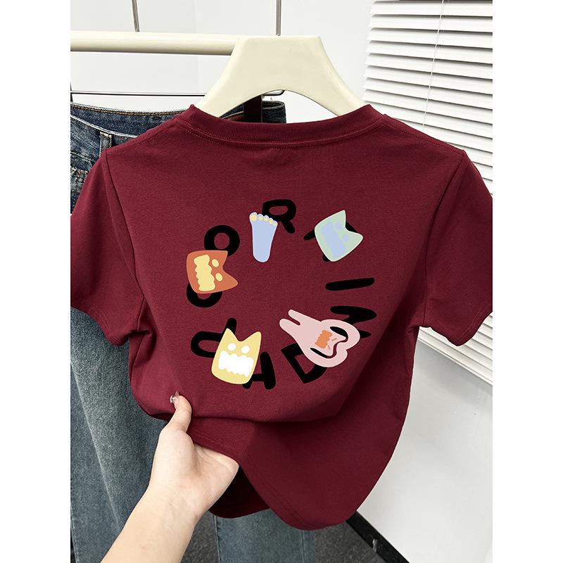 Burgundy Straight Shoulder Short Sleeve Women s Summer 2024 Crew Neck T-Shirt with Unique Front and Back Print Large
Burgundy Straight Shoulder Short Sleeve Women s Summer 2024 Crew Neck T-Shirt with Unique Front and Back Print Large
