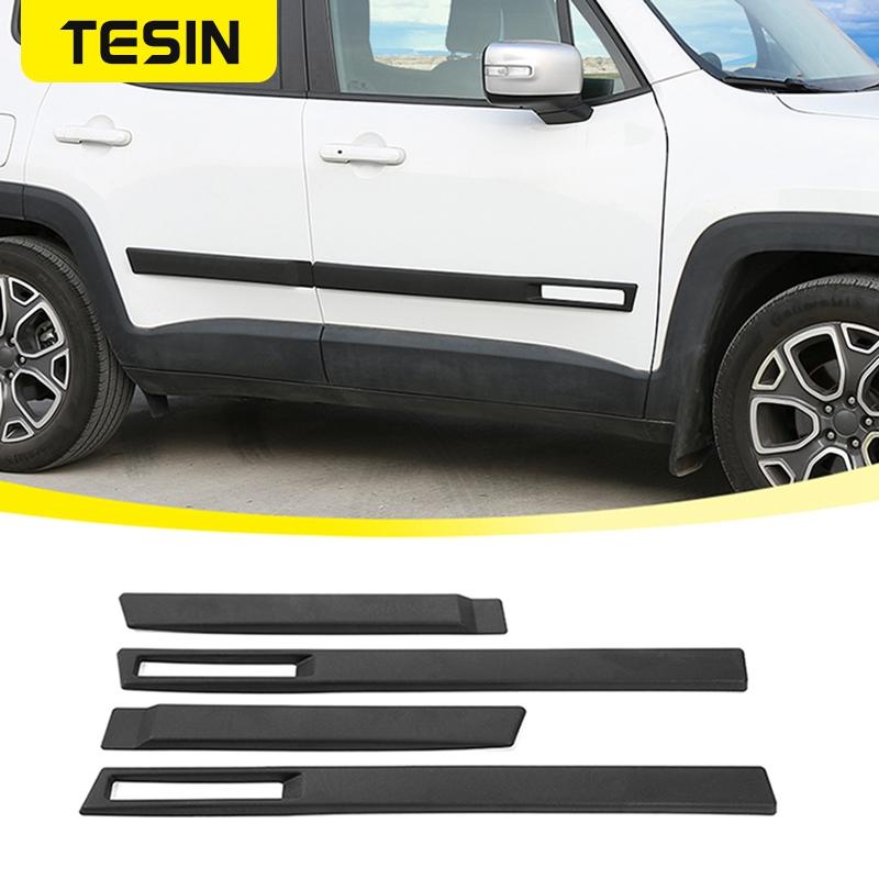 TESIN боковое молдинг кузова автомобиля, комплект накладок на дверь, защитная накладка для стайлинга автомобиля, молдинги для Jeep Renegade 2016 Up, внешний вид 
TESIN боковое молдинг кузова автомобиля, комплект накладок на дверь, защитная накладка для стайлинга автомобиля, молдинги для Jeep Renegade 2016 Up, внешний вид