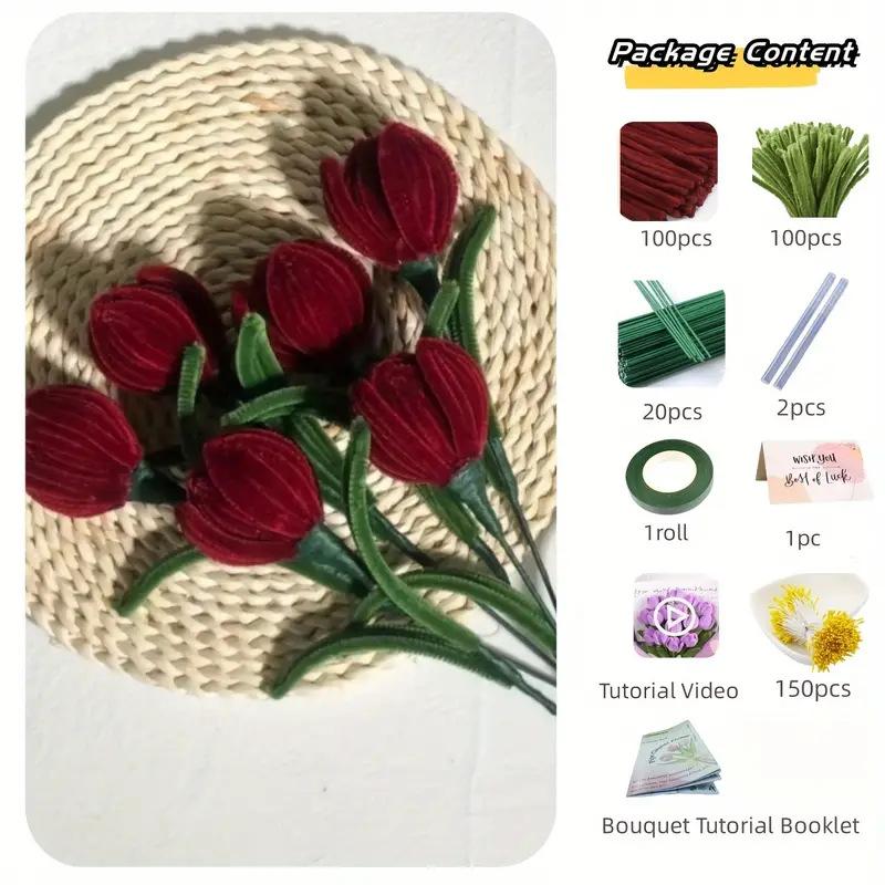 Chenille Stem Tulip Bouquet Kit, DIY Pipe Cleaner Flowers Craft, Creative Gift for Mom Wife Girlfriend
Chenille Stem Tulip Bouquet Kit, DIY Pipe Cleaner Flowers Craft, Creative Gift for Mom Wife Girlfriend