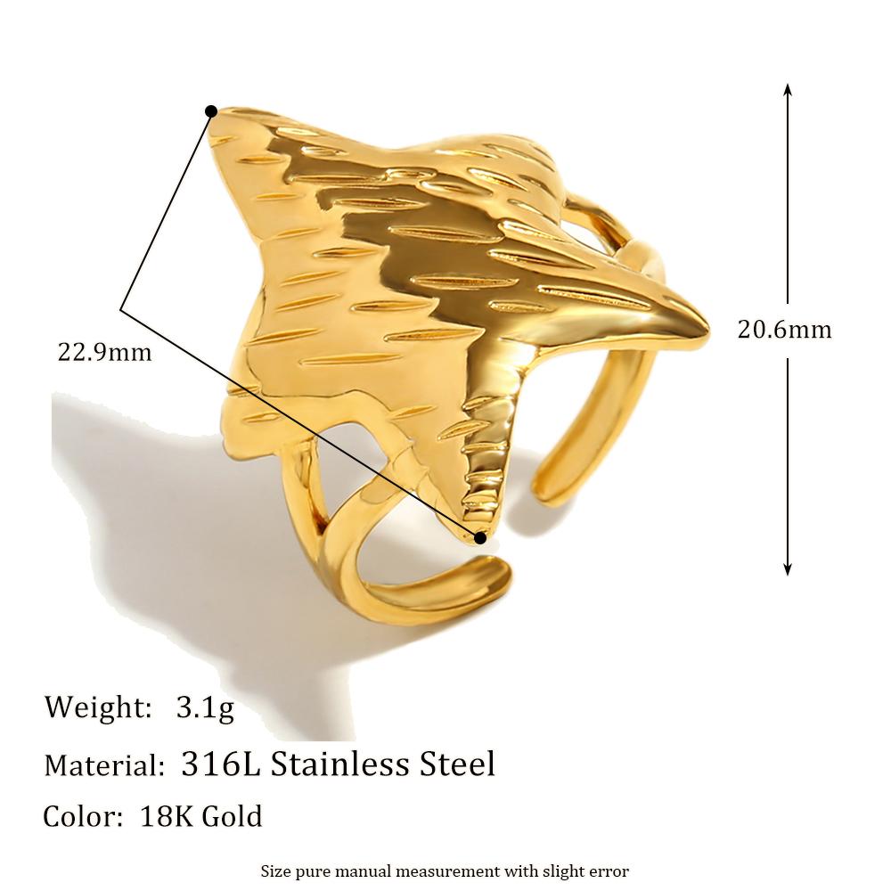 MamacitaSlay Creative 316L Stainless Steel Starfish Open Ring Holiday Waterproof Jewelry Women s Charm Statement Ring 2026 Gift resizable
MamacitaSlay Creative 316L Stainless Steel Starfish Open Ring Holiday Waterproof Jewelry Women s Charm Statement Ring 2026 Gift resizable