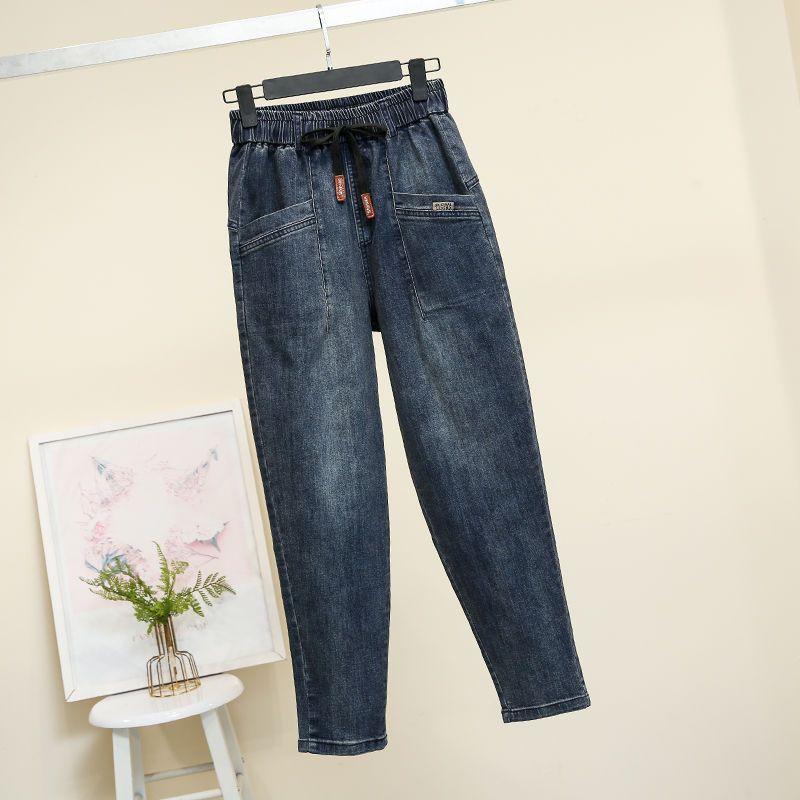 Корейская версия джинсов-шаровар для женщин Осенние свободные брюки с высокой талией для женщин Шаровары L синий
Корейская версия джинсов-шаровар для женщин Осенние свободные брюки с высокой талией для женщин Шаровары L синий