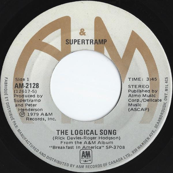 7inch Record SUPERTRAMP The Logical Song AM2128 AM Records 1979 Canada Rock Used
7inch Record SUPERTRAMP The Logical Song AM2128 AM Records 1979 Canada Rock Used