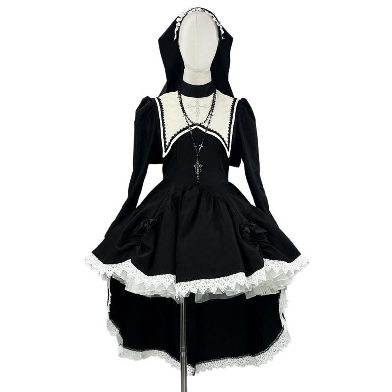 Women Gothic Nun Halloween Costume, Dark Sweet Cool Cross Embroidered Lolita Dress Subculture Cosplay Stage Performance Outfit 2XL чёрный
Women Gothic Nun Halloween Costume, Dark Sweet Cool Cross Embroidered Lolita Dress Subculture Cosplay Stage Performance Outfit 2XL чёрный