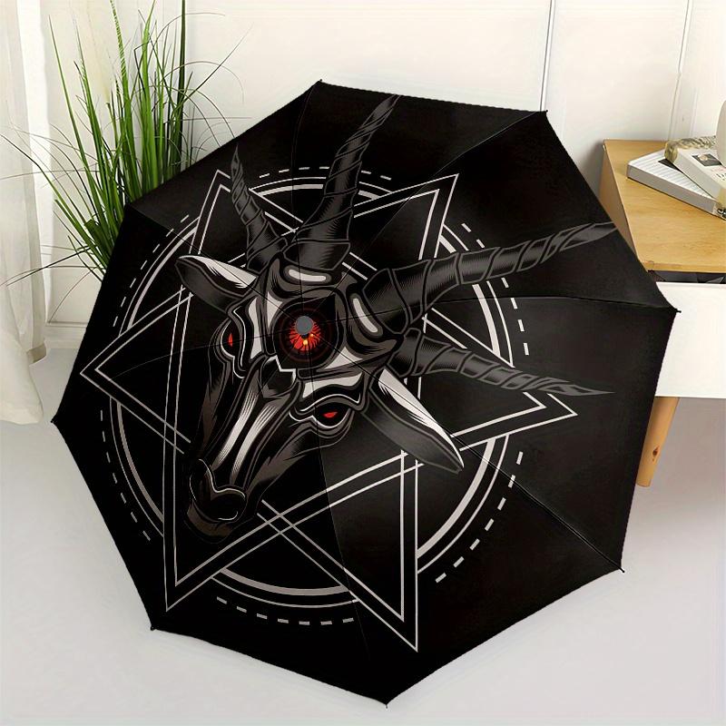 Devil Horns Baphomet Goat Head Pentagram Sticker Decal Umbrella, Cute Umbrella with Cute Design, Portable 3-Fold Compact Umbrella for Men & Women, V
Devil Horns Baphomet Goat Head Pentagram Sticker Decal Umbrella, Cute Umbrella with Cute Design, Portable 3-Fold Compact Umbrella for Men & Women, V
