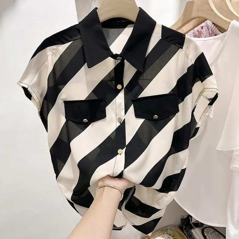 Western Style High-end Temperament Turned-over Short-sleeved Shirt with Color Matching Single-breasted Short-sleeved Striped 3XL чорний
Western Style High-end Temperament Turned-over Short-sleeved Shirt with Color Matching Single-breasted Short-sleeved Striped 3XL чорний