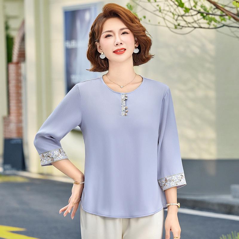 Elegant Chiffon 3/4 Sleeve T-shirt for Middle-Aged and Elderly Women - Stylish Summer Top XL (suitable for 95-110 catties)
Elegant Chiffon 3/4 Sleeve T-shirt for Middle-Aged and Elderly Women - Stylish Summer Top XL (suitable for 95-110 catties)